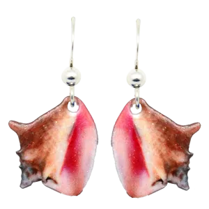 Conch Shell Earrings, sterling silver French hooks, Item# 2176