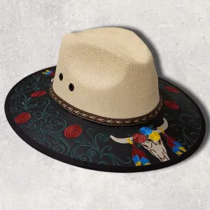 Cow Skull Embroidered Cowboy Hat