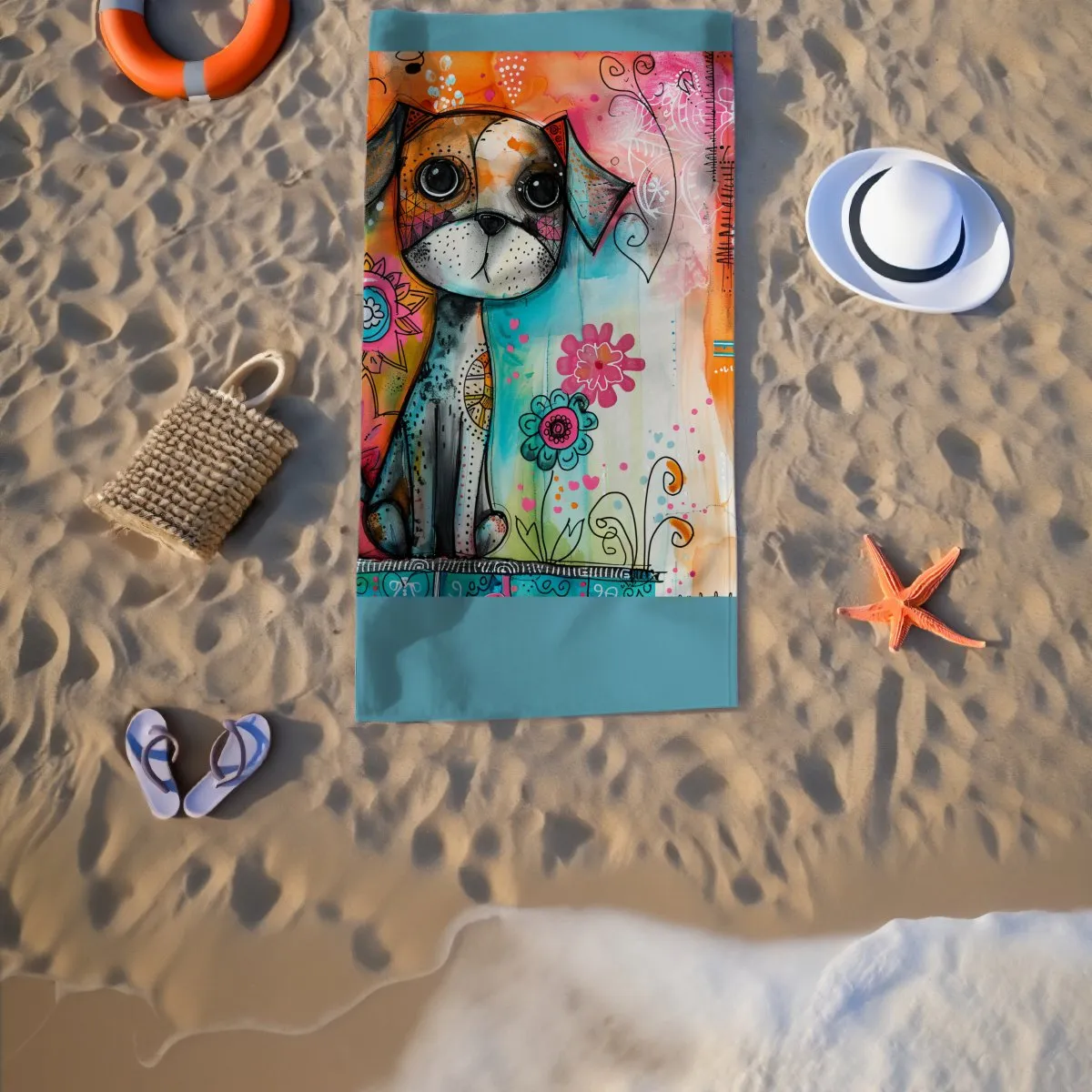 Cute Dog Beach Towel