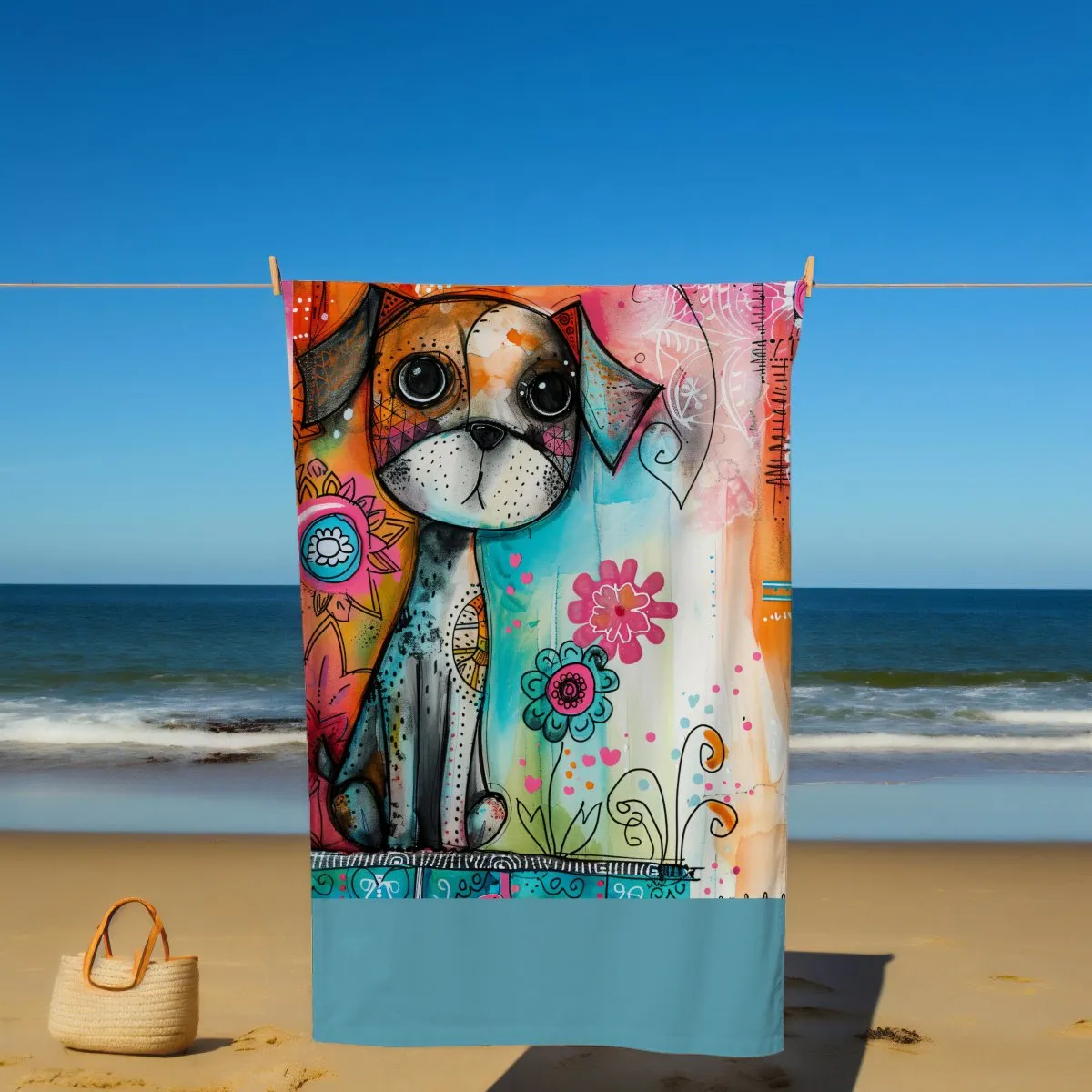 Cute Dog Beach Towel