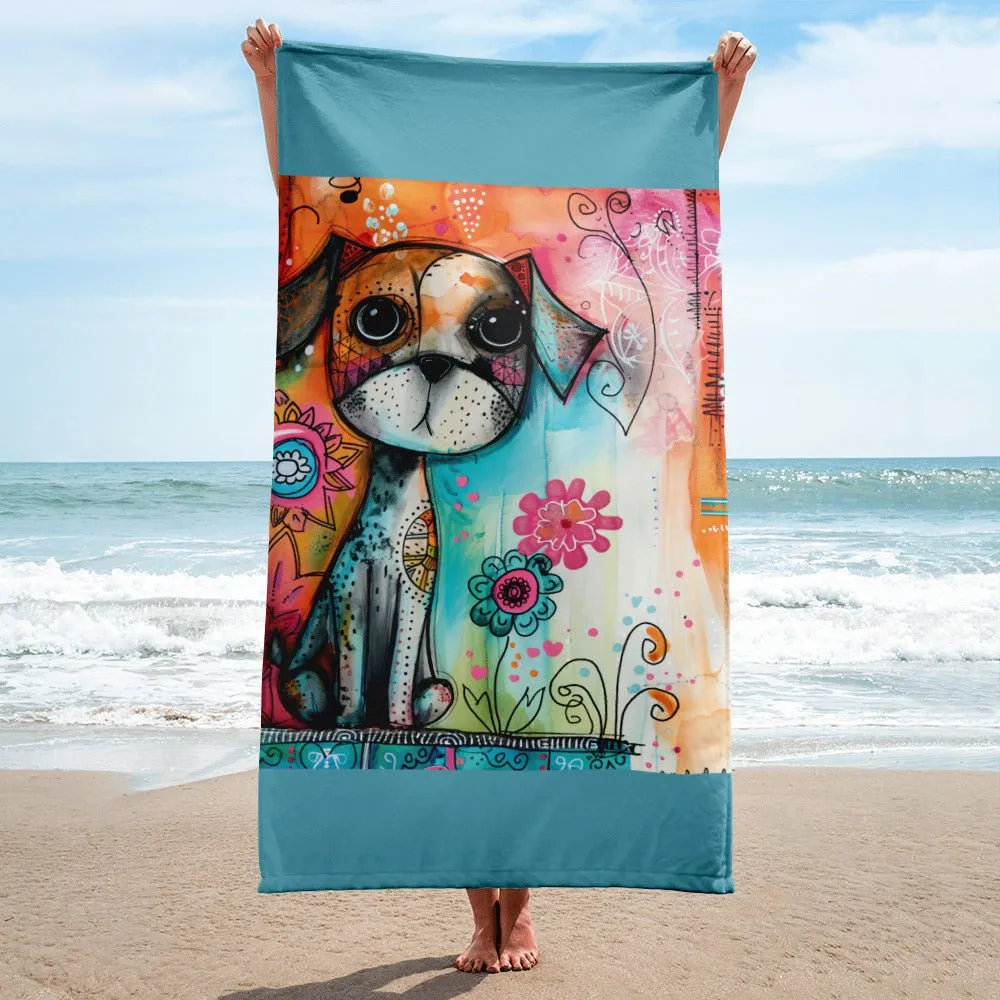Cute Dog Beach Towel
