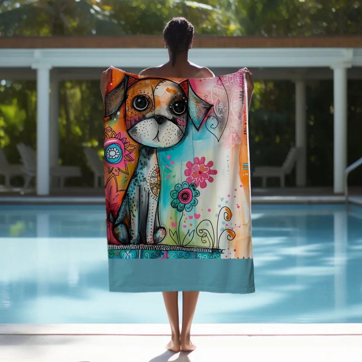 Cute Dog Beach Towel