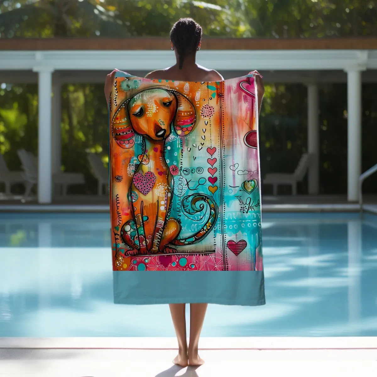 Dachshund Puppy Beach Towel