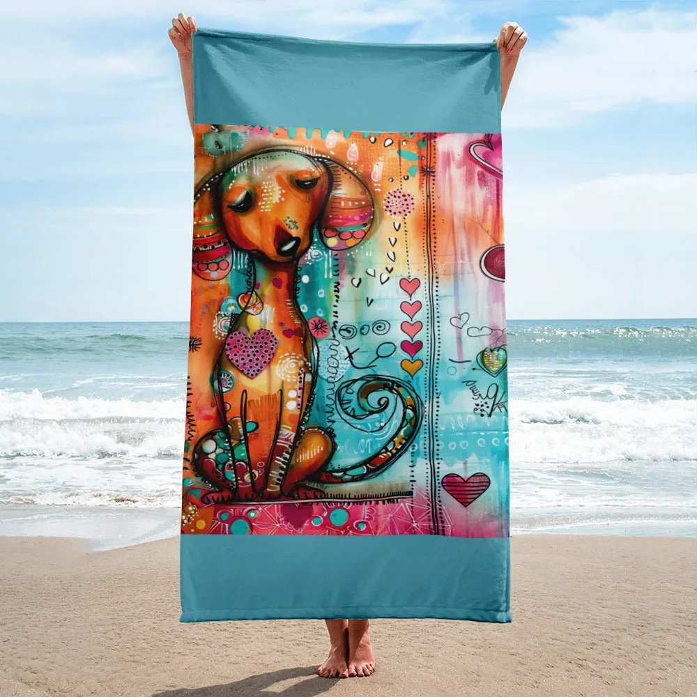 Dachshund Puppy Beach Towel