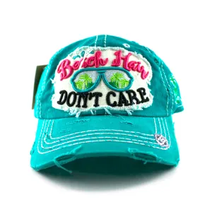 Dad Cap - Beach Hair Don't Care, Turquoise