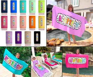 Dalmatian Dots Personalized Beach Towels