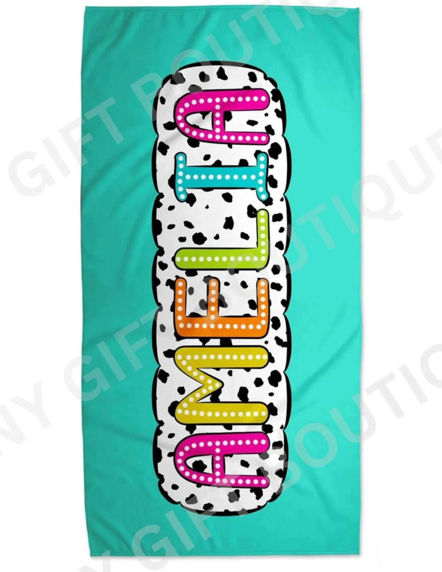 Dalmatian Dots Personalized Beach Towels