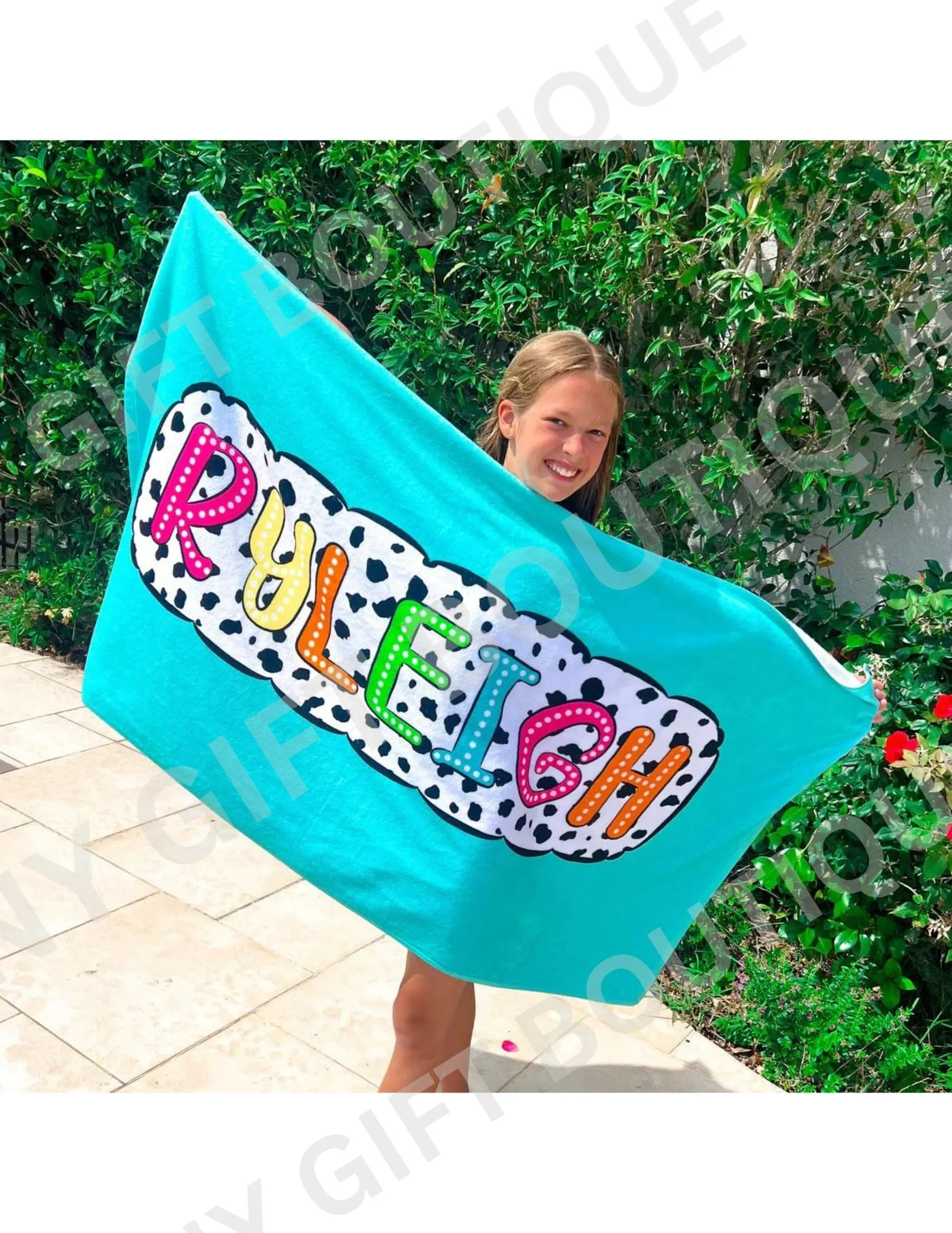 Dalmatian Dots Personalized Beach Towels