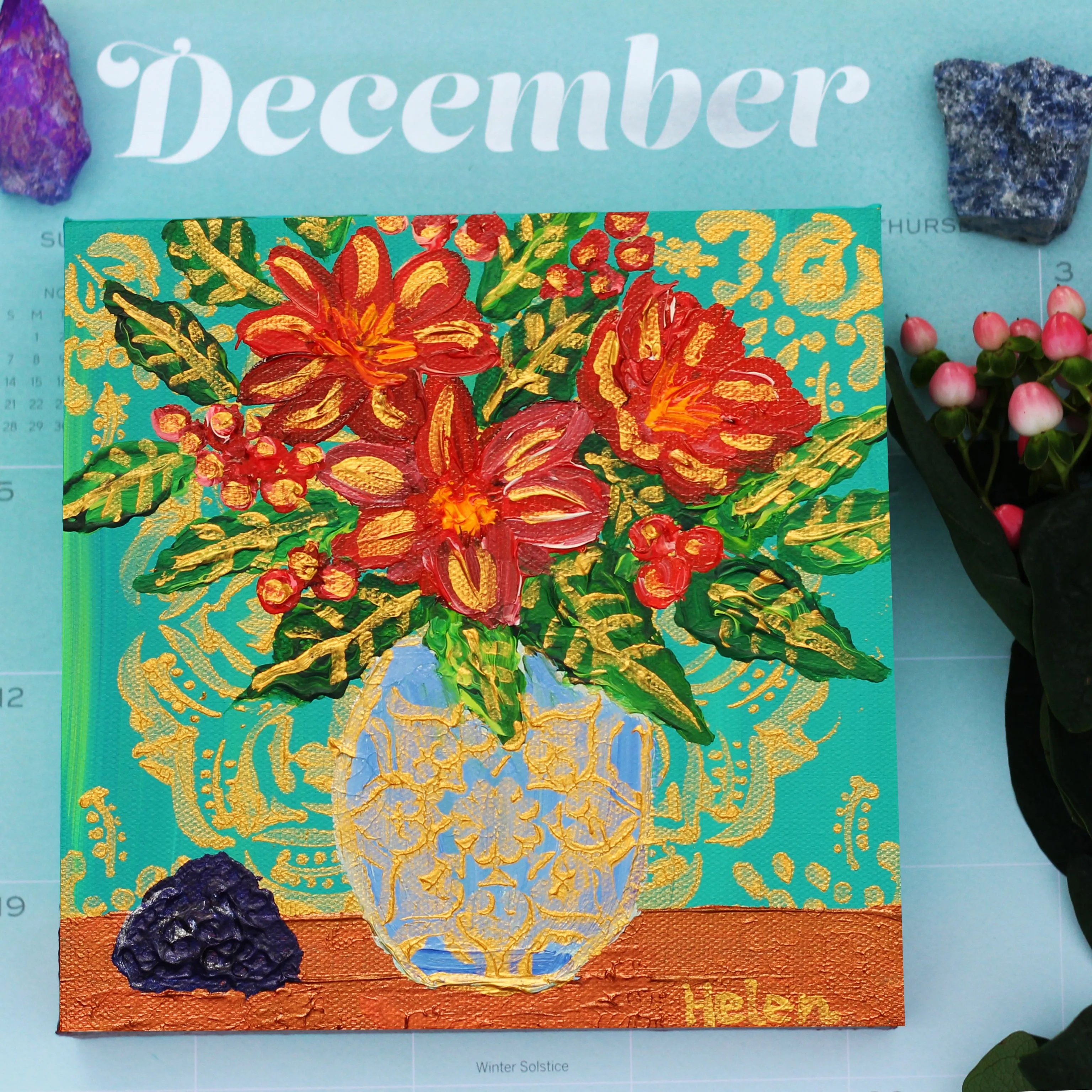 December Holly and Lapis Lazuli