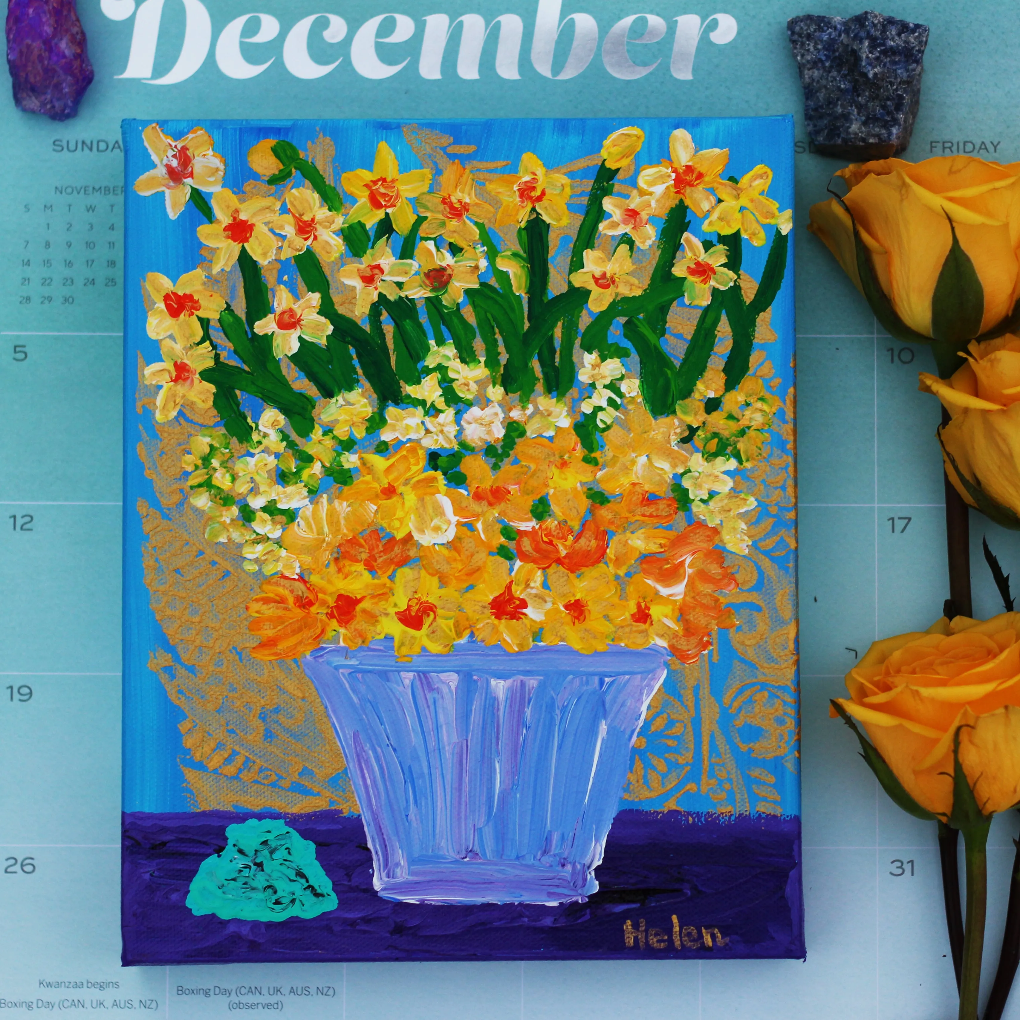 December Narcissus & Turquoise