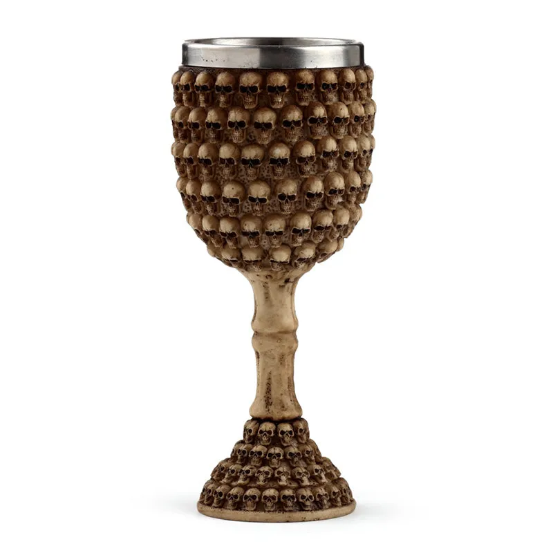 Decorative Gothic Multi Skulls Goblet