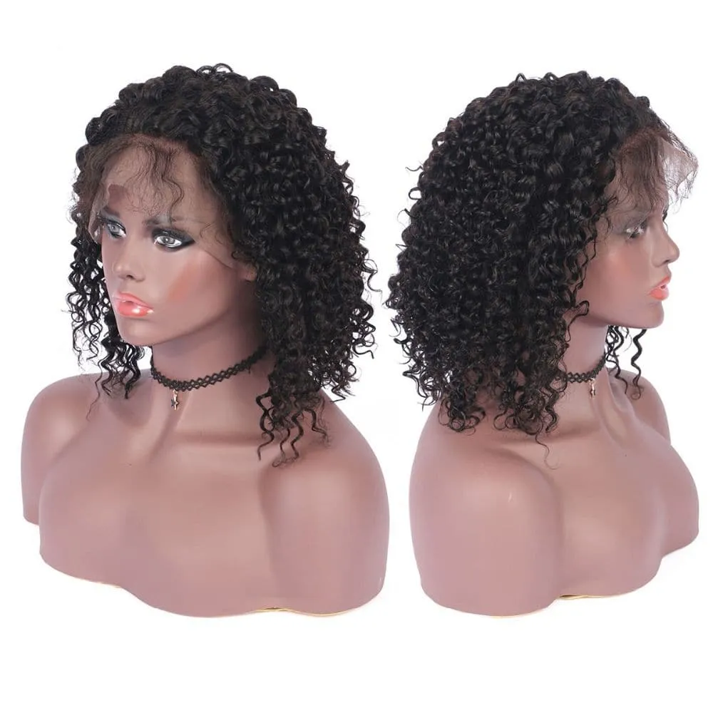 Deep Curly Human Hair 360 Lace Frontal Bob Wigs BOB019