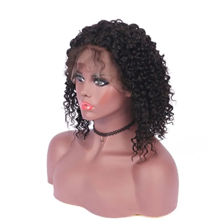 Deep Curly Human Hair 360 Lace Frontal Bob Wigs BOB019