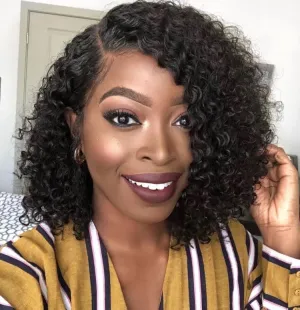 Deep Curly Human Hair 360 Lace Frontal Bob Wigs BOB019