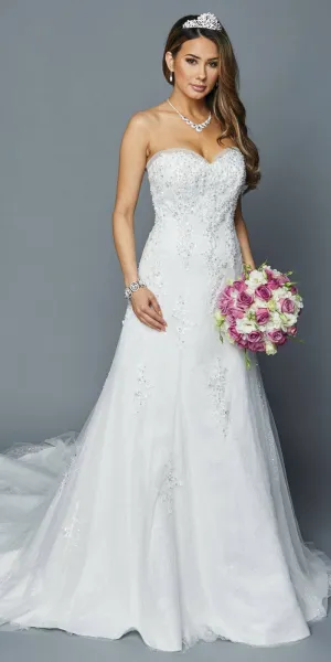 DeKlaire Bridal 393 Sweetheart Neckline Strapless Wedding Gown