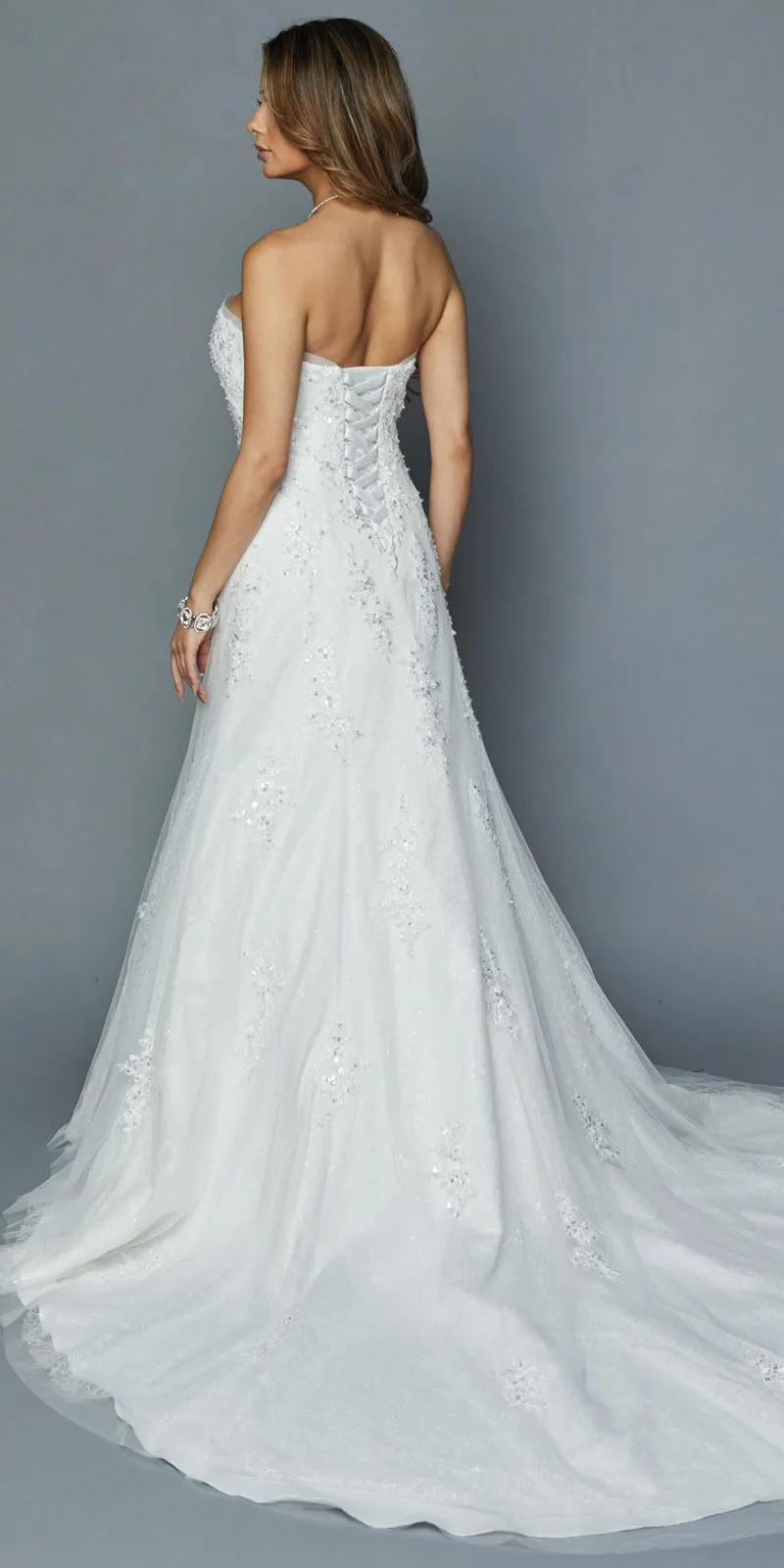 DeKlaire Bridal 393 Sweetheart Neckline Strapless Wedding Gown