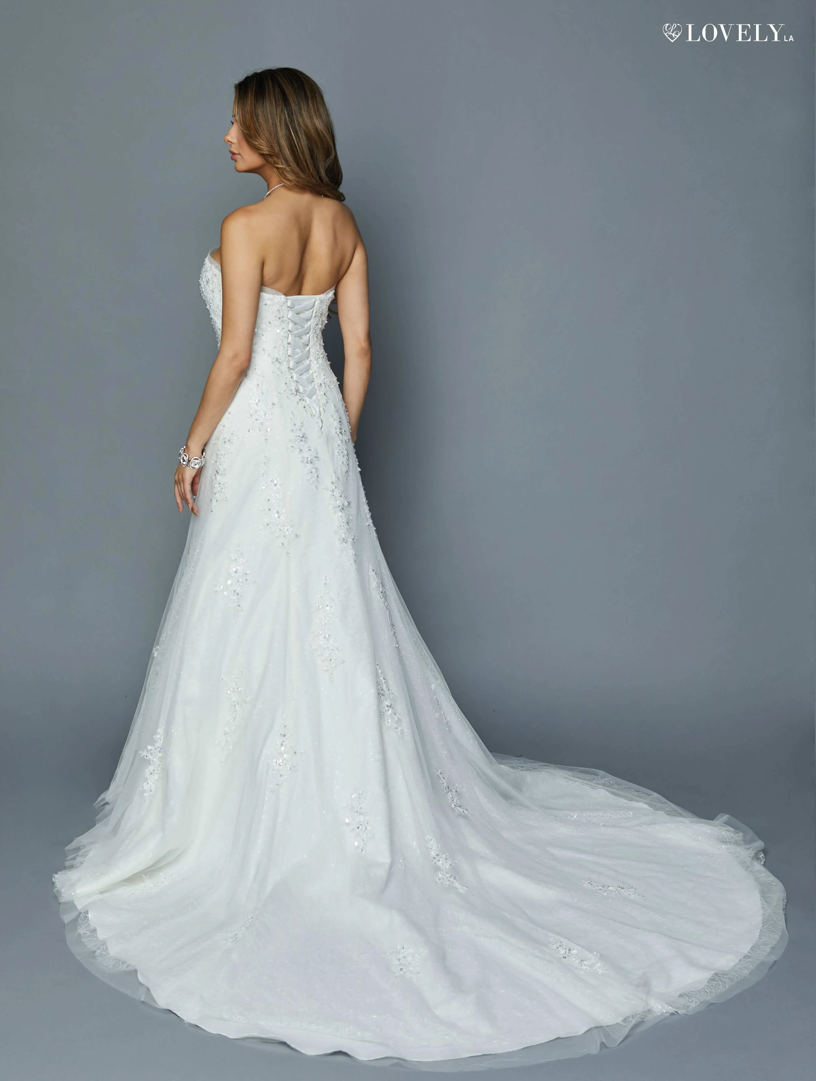 DeKlaire Bridal 393 Sweetheart Neckline Strapless Wedding Gown