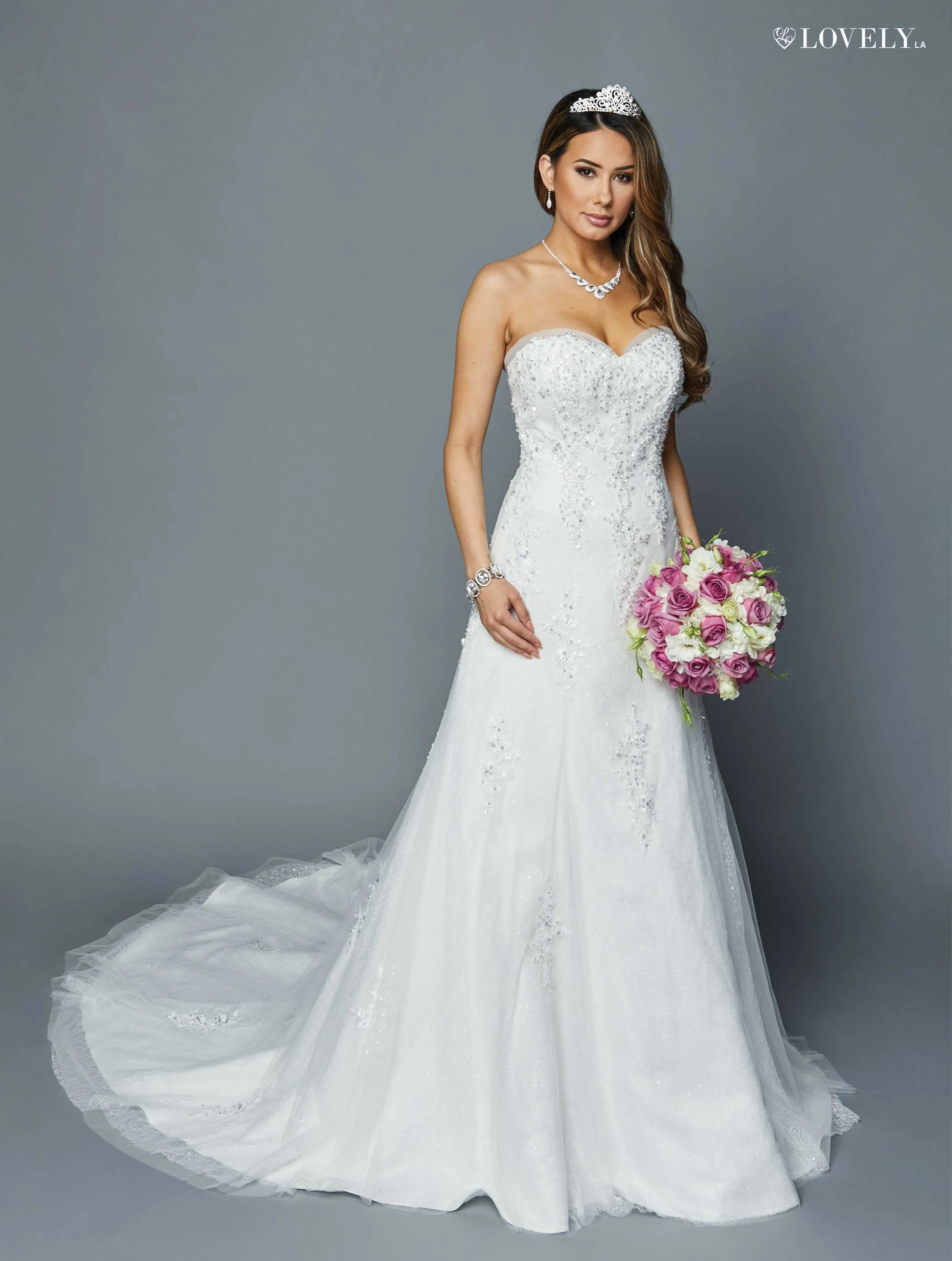 DeKlaire Bridal 393 Sweetheart Neckline Strapless Wedding Gown