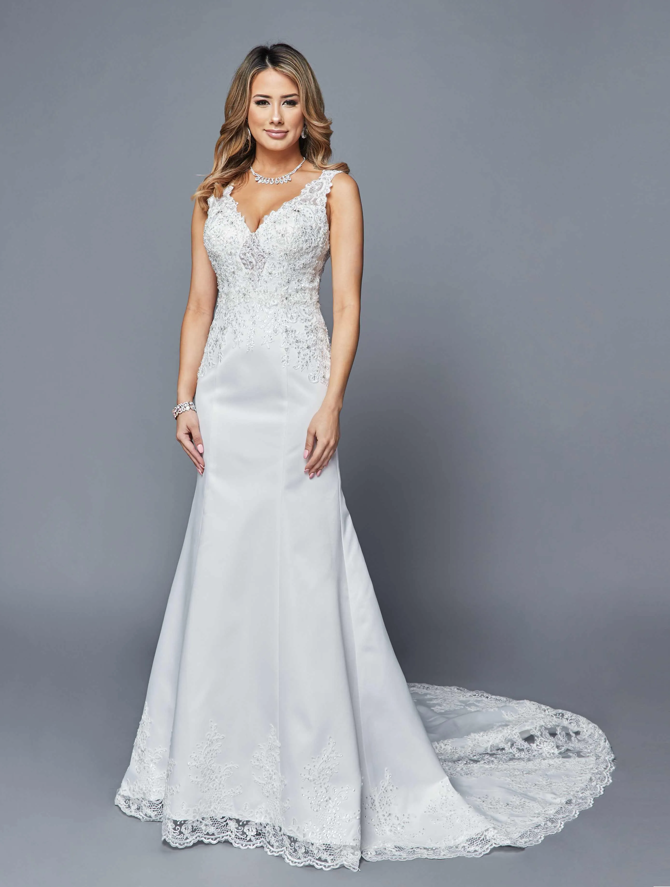 DeKlaire Bridal 410 V-Neck Mermaid Style Wedding Gown