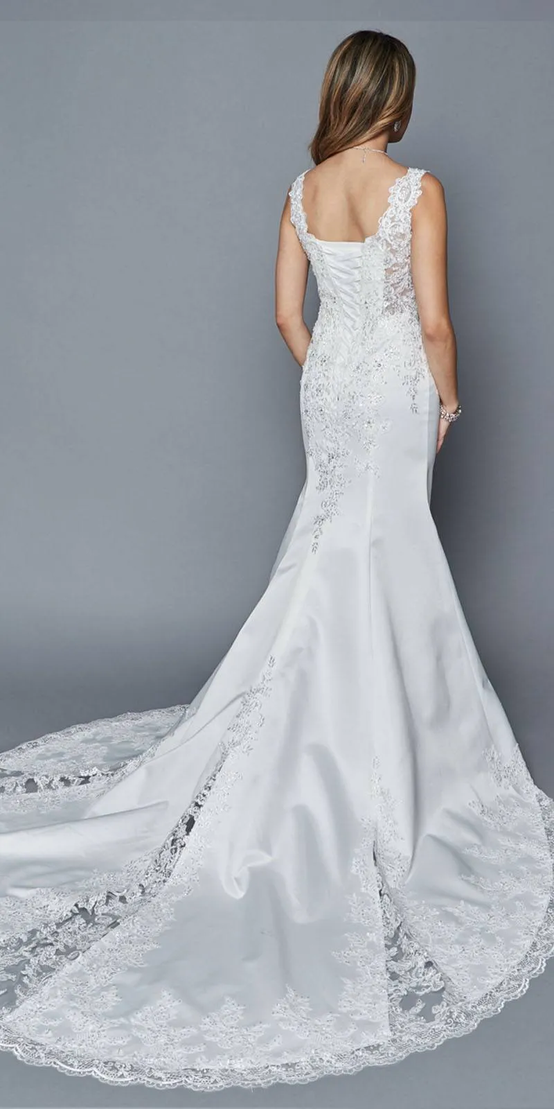 DeKlaire Bridal 410 V-Neck Mermaid Style Wedding Gown
