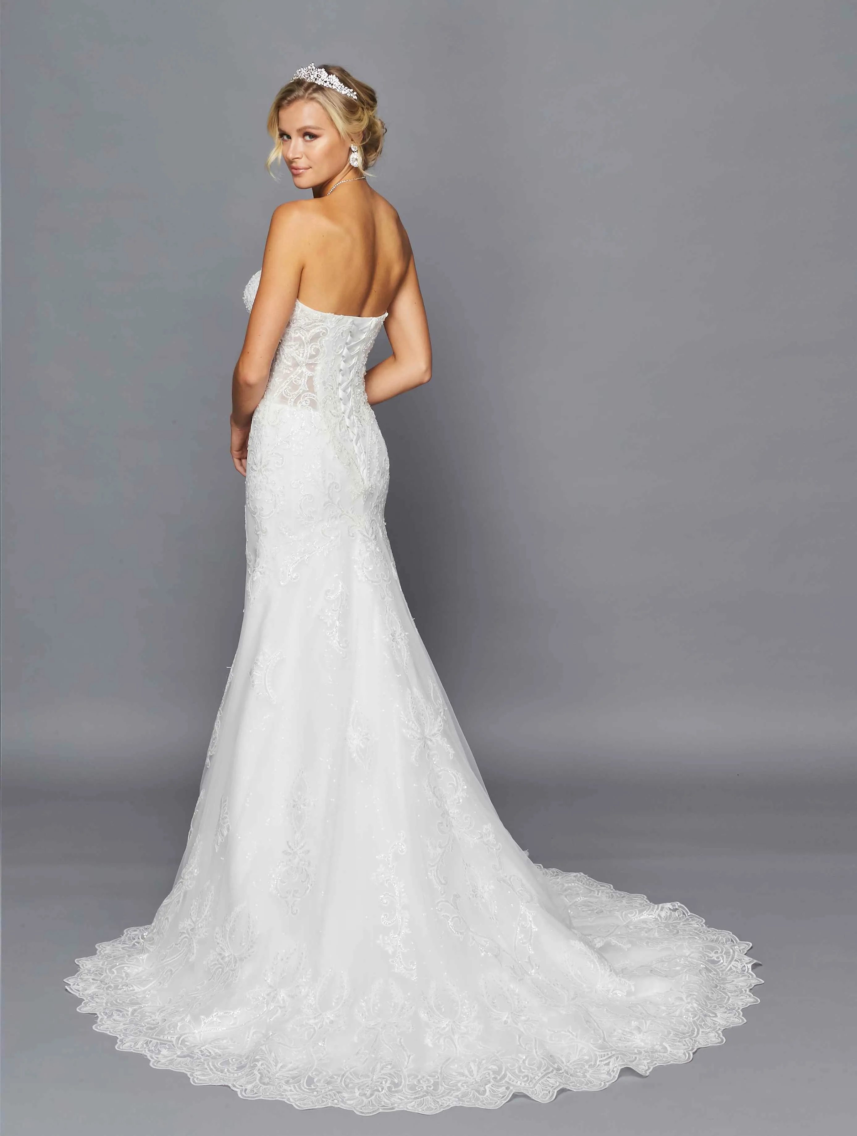 DeKlaire Bridal 430 Strapless Sweetheart Neckline Sheer Trumpet Mermaid Wedding Dress