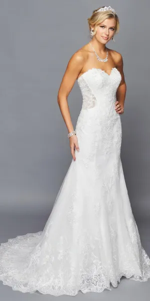 DeKlaire Bridal 430 Strapless Sweetheart Neckline Sheer Trumpet Mermaid Wedding Dress