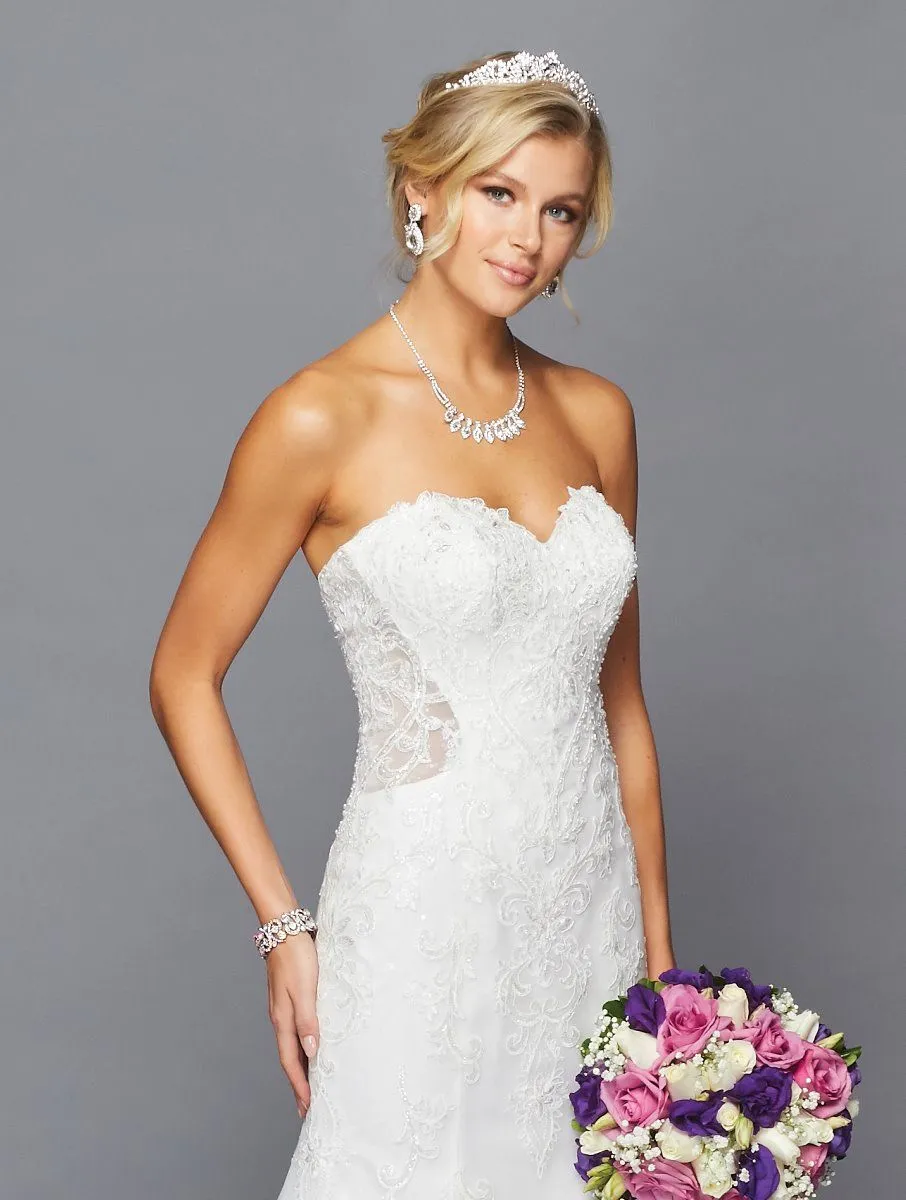 DeKlaire Bridal 430 Strapless Sweetheart Neckline Sheer Trumpet Mermaid Wedding Dress
