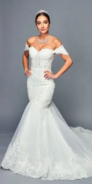 DeKlaire Bridal 465 Off-Shoulder Mermaid Style Wedding Gown