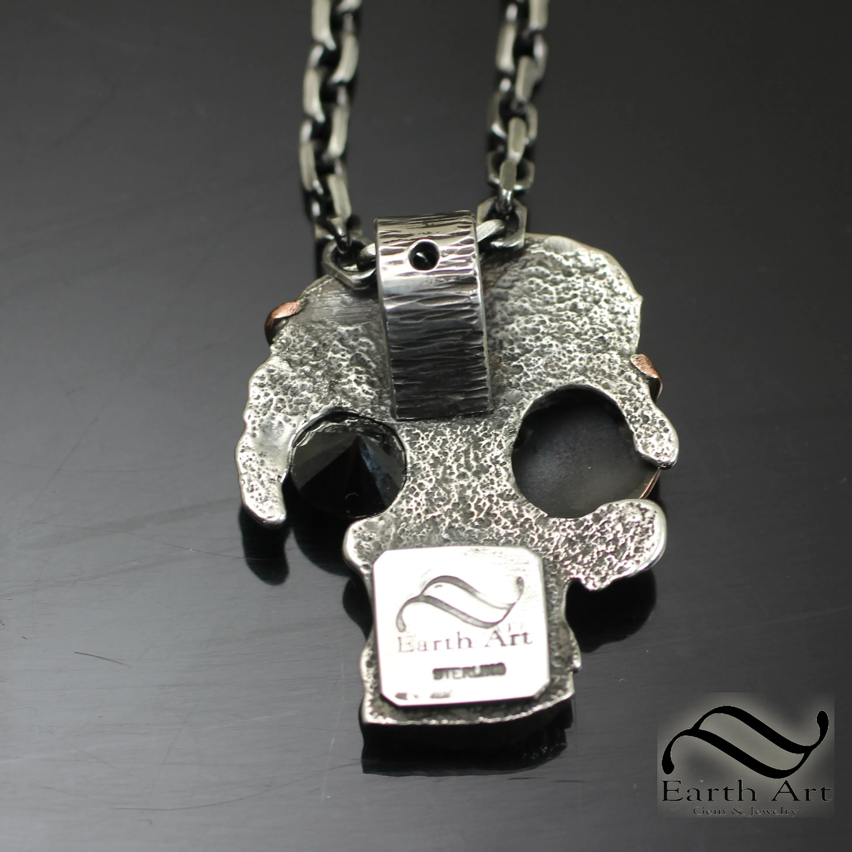 Demon Pirate Skull Pendant - Sterling silver