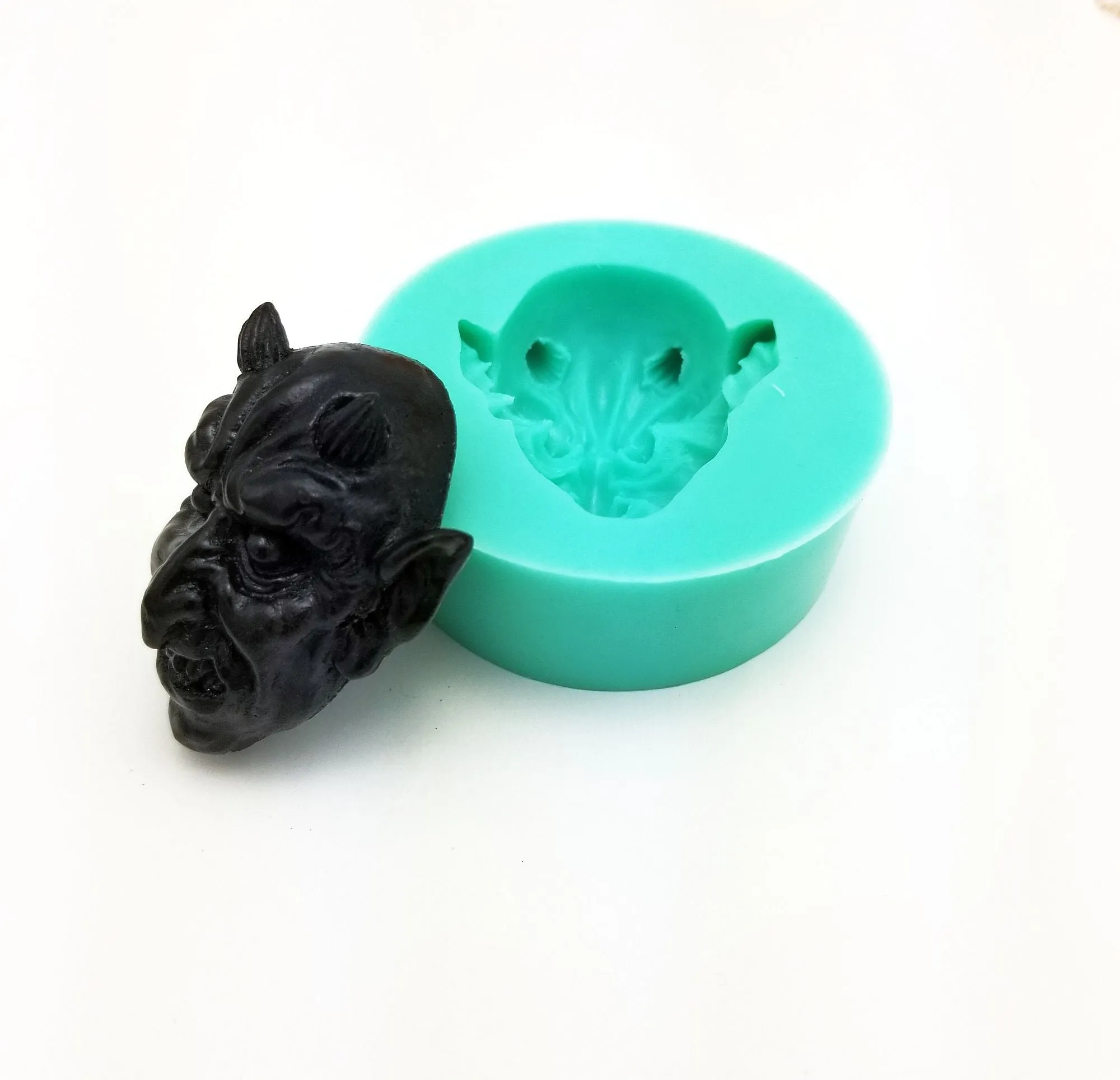 Devils Head Silicone Mold Flexible  for Crafts, Resin, Clay Fondant Chocolate.