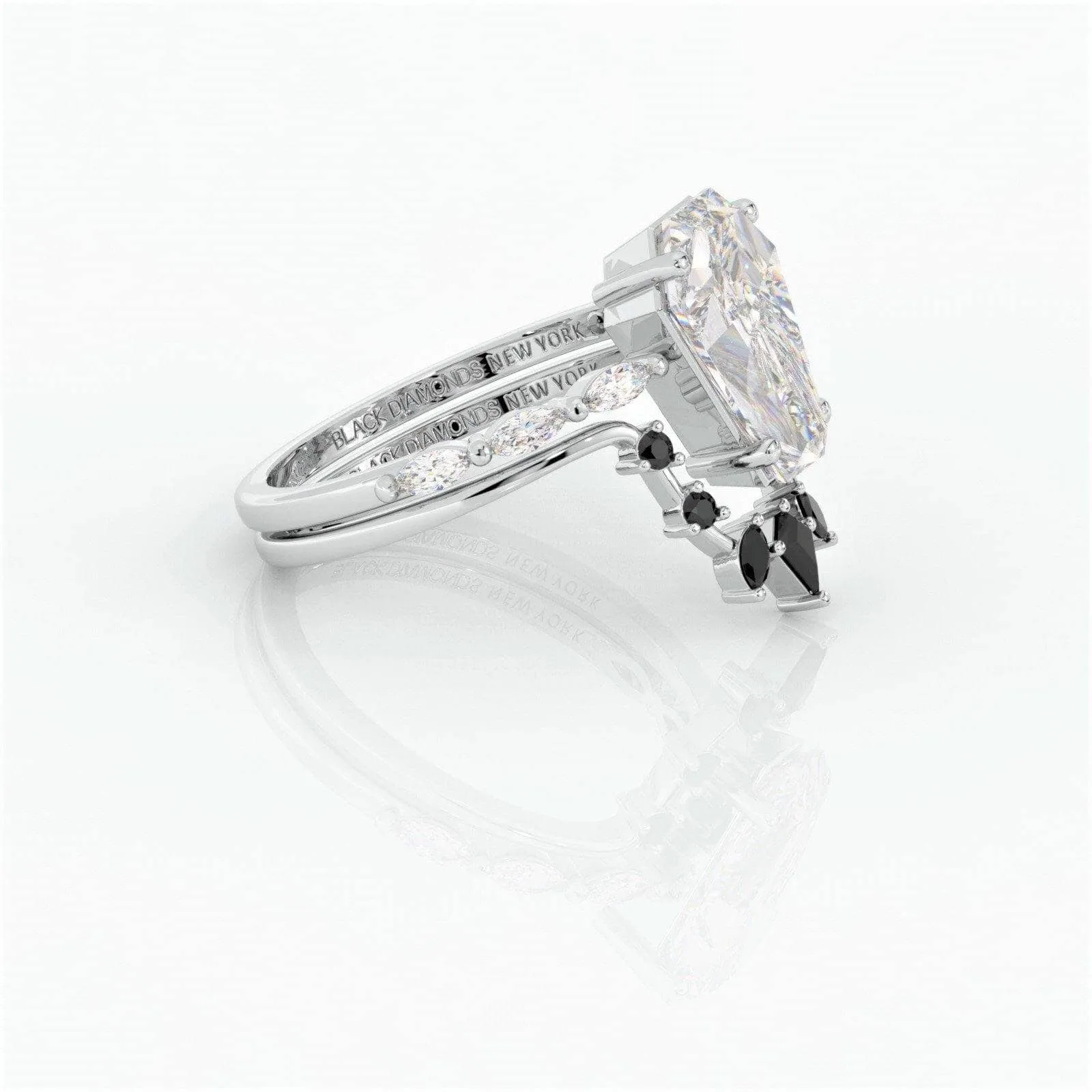 Devoted To You- Limited Coffin Cut Diamond Gothic Ring Set