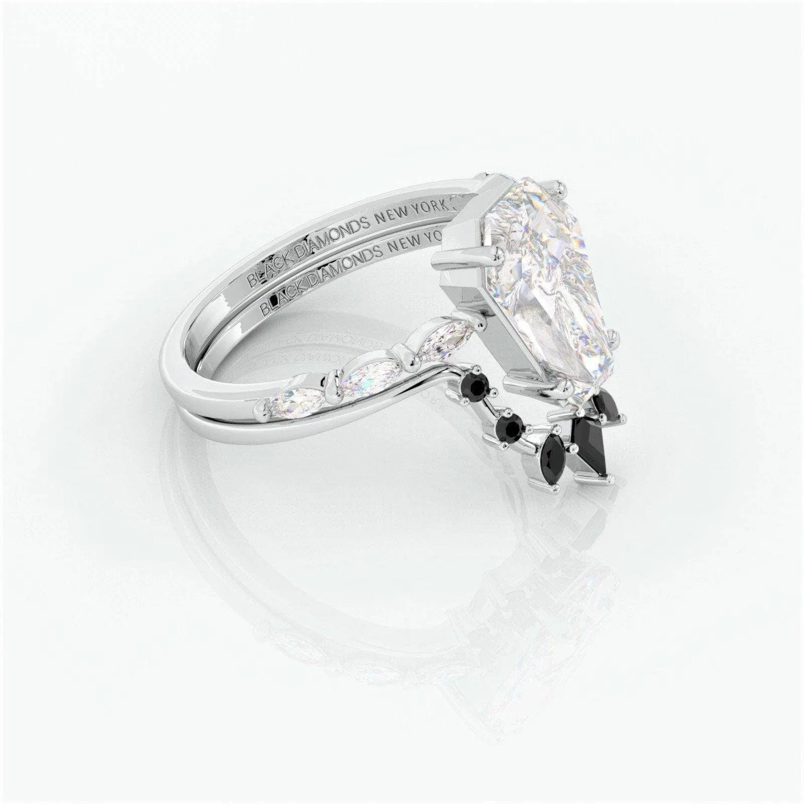Devoted To You- Limited Coffin Cut Diamond Gothic Ring Set