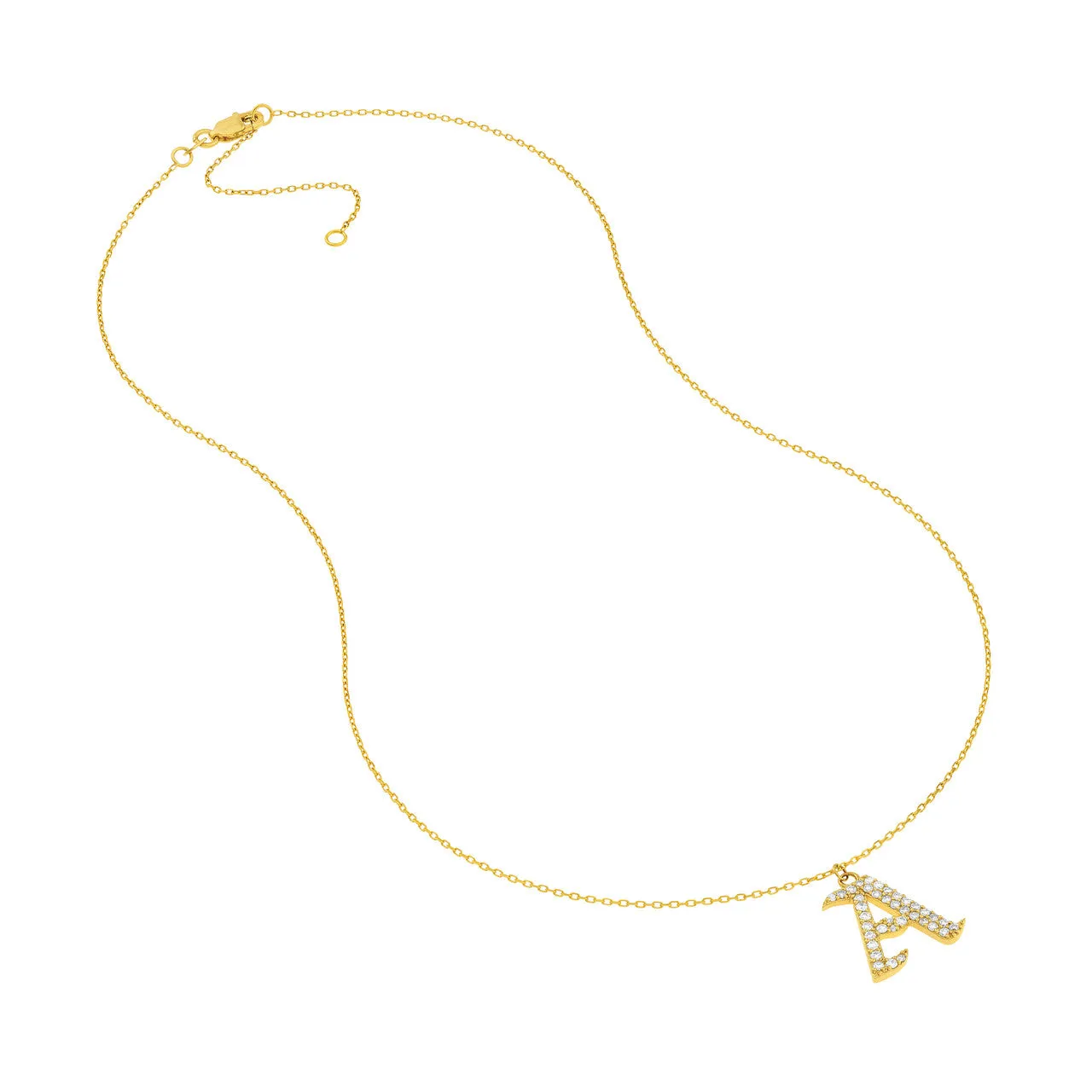 Diamond Gothic 'A' Necklace