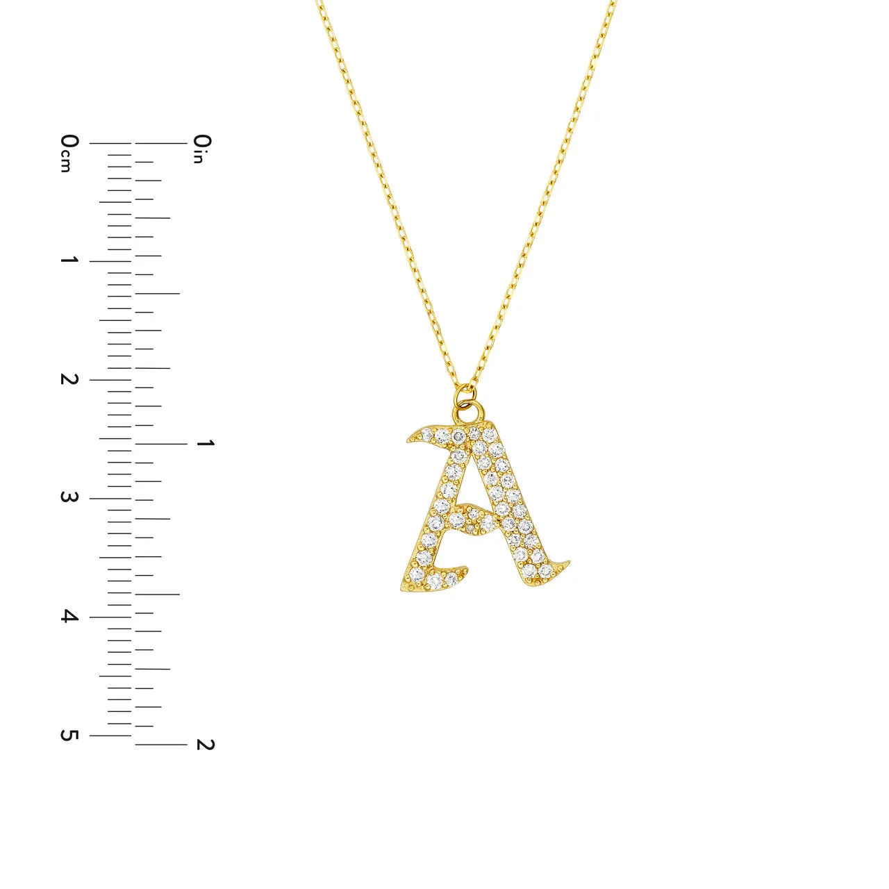 Diamond Gothic 'A' Necklace