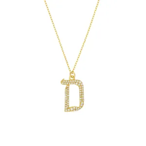 Diamond Gothic 'D' Necklace