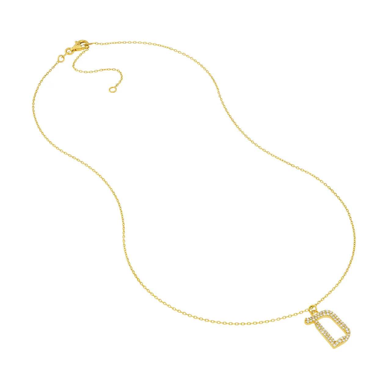 Diamond Gothic 'D' Necklace