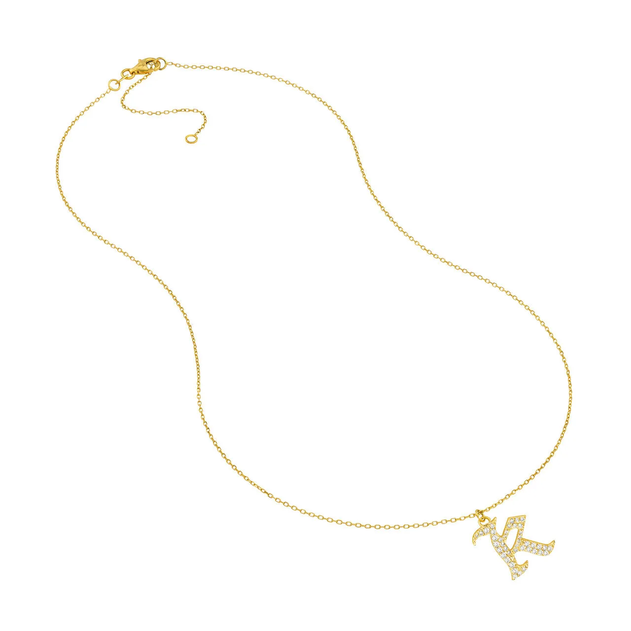 Diamond Gothic 'K' Necklace
