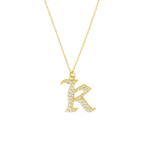 Diamond Gothic 'K' Necklace