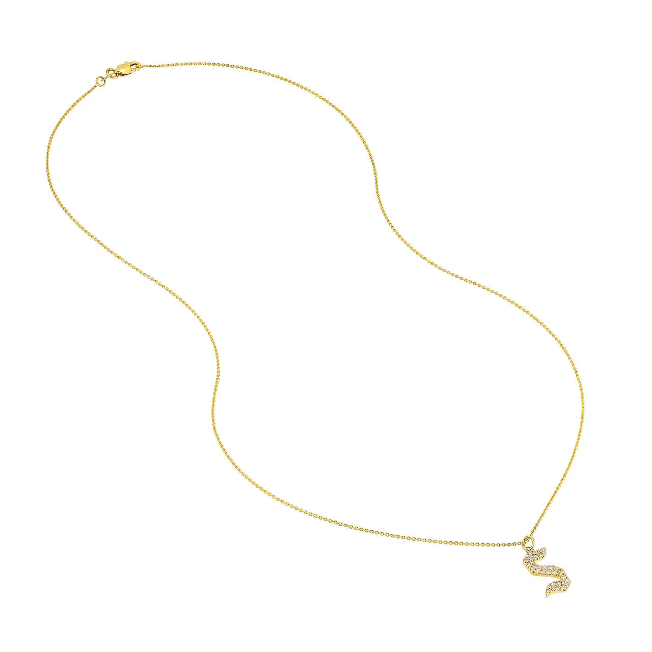 Diamond Gothic 'S' Necklace