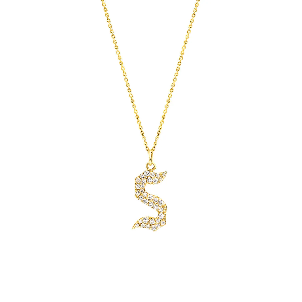 Diamond Gothic 'S' Necklace