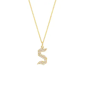 Diamond Gothic 'S' Necklace