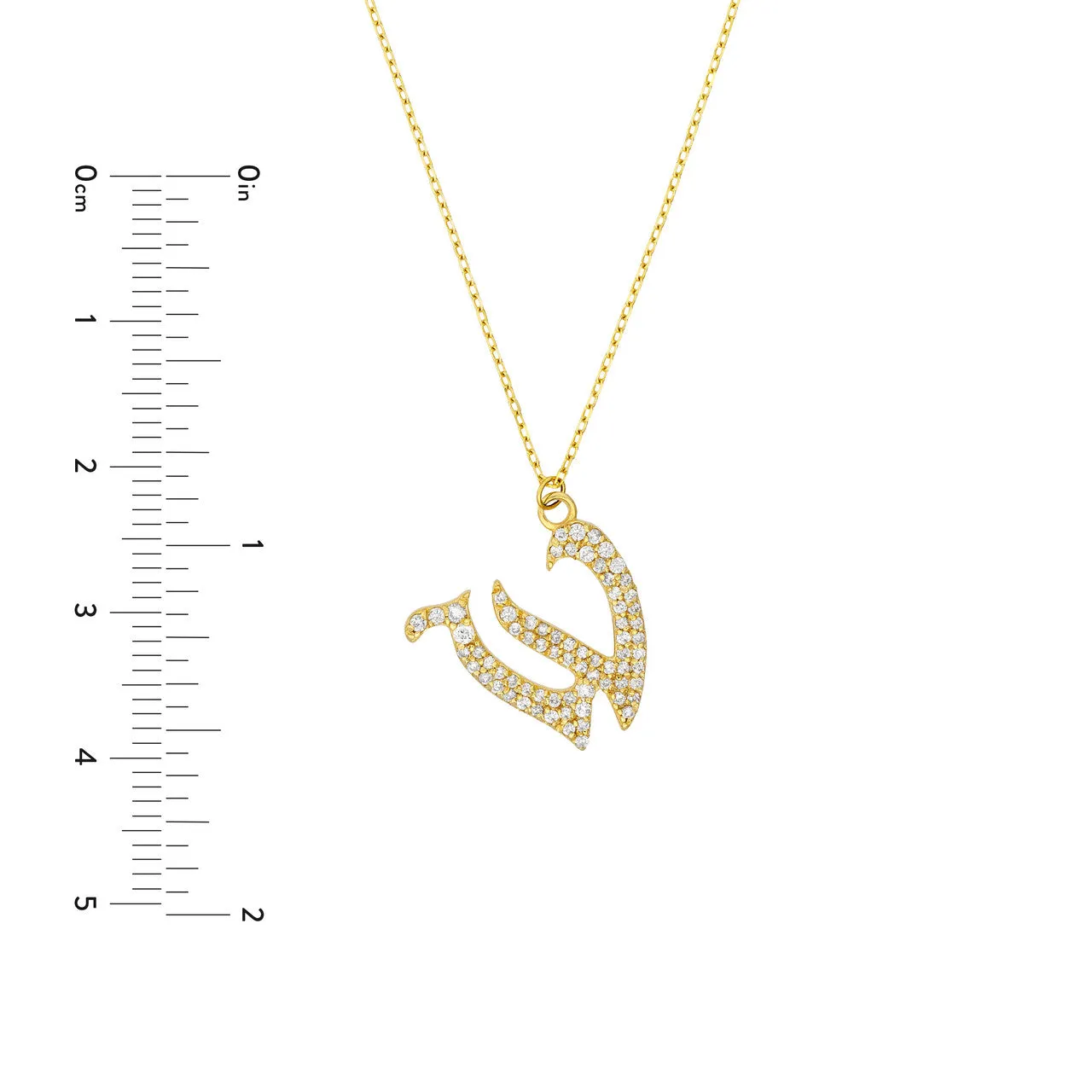 Diamond Gothic 'W' Necklace
