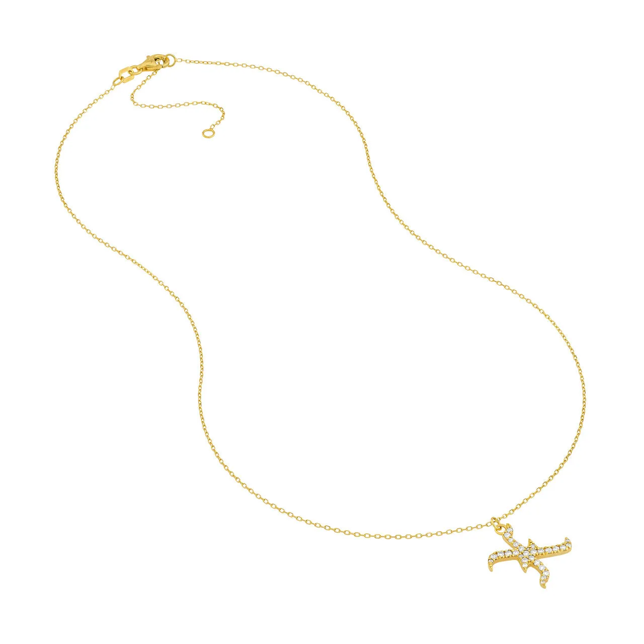 Diamond Gothic 'X' Necklace