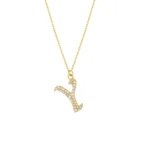 Diamond Gothic 'Y' Necklace