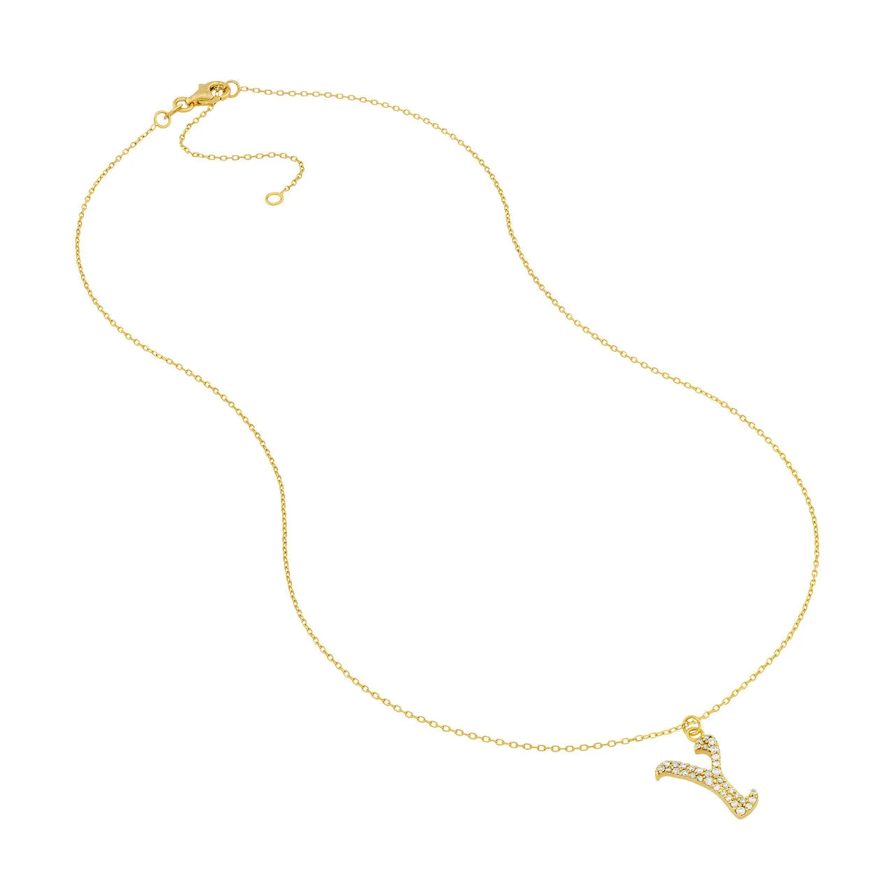 Diamond Gothic 'Y' Necklace
