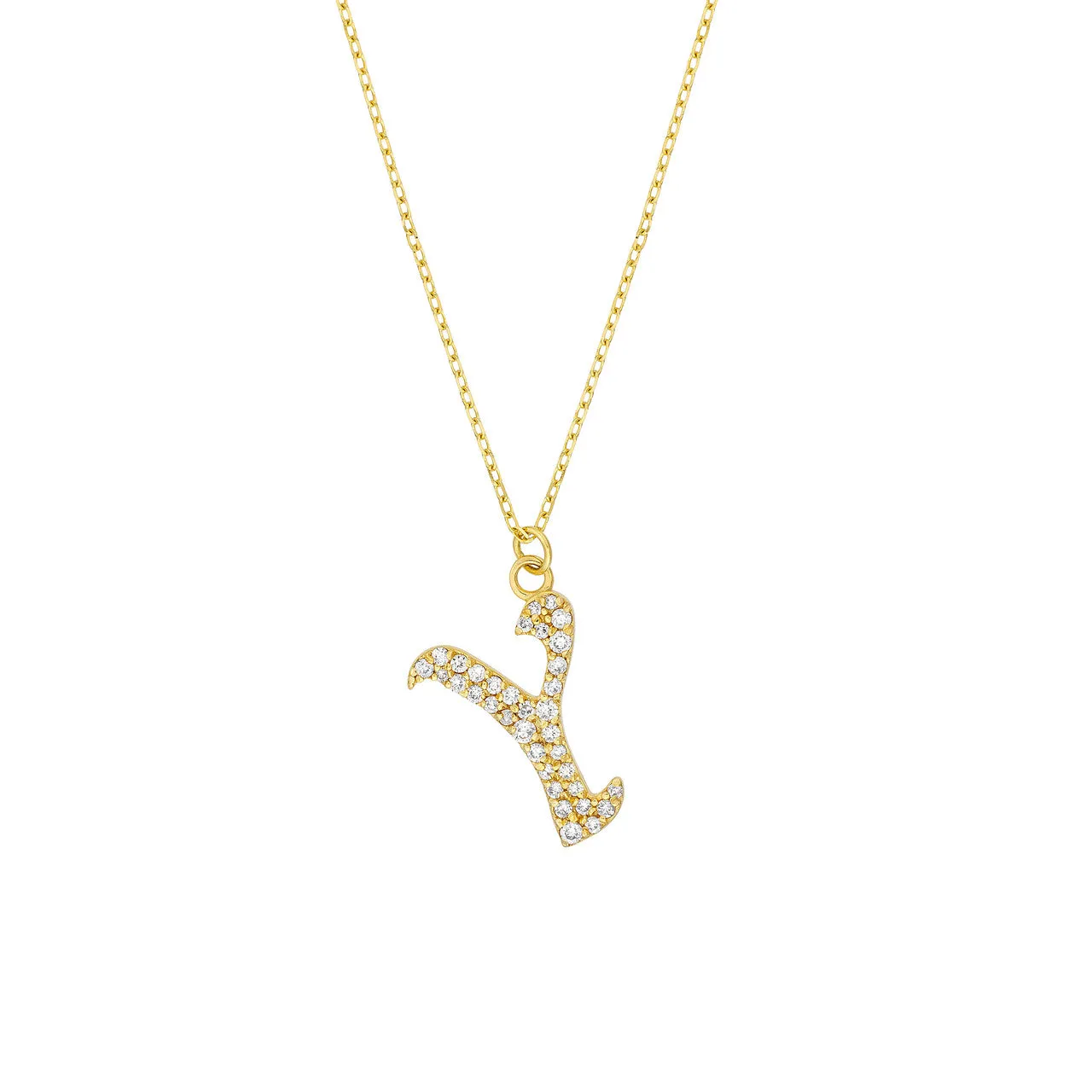 Diamond Gothic 'Y' Necklace