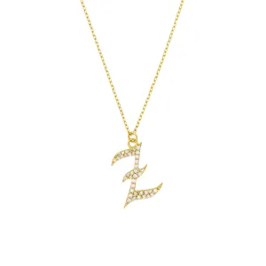 Diamond Gothic 'Z' Necklace