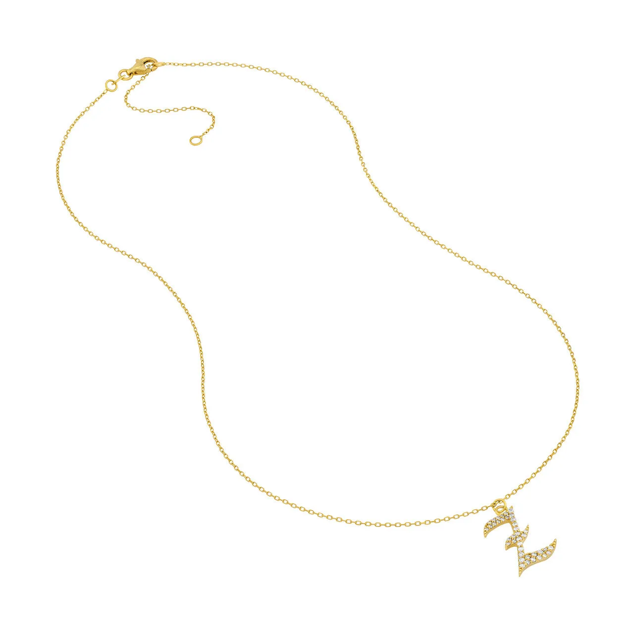 Diamond Gothic 'Z' Necklace