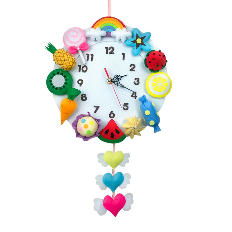 DIY Kit Felt Sea world Wall Clock Decor - Sea World Vegetables