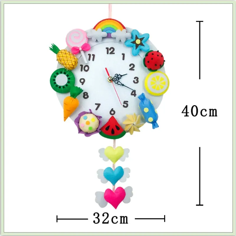 DIY Kit Felt Sea world Wall Clock Decor - Sea World Vegetables